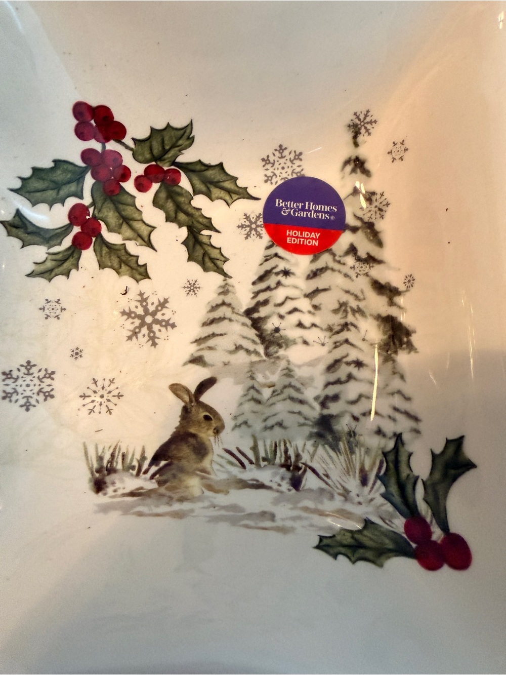 Better Homes & Gardens Heritage 3 Section Divided Server Winter Forest Ironstone - Picture 7 of 11